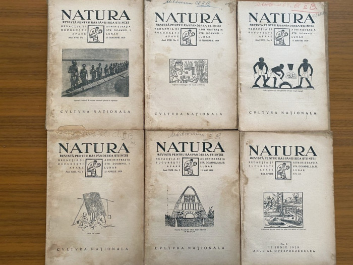 Revista Natura anul XVIII 1929 - 10 numere an complet