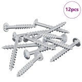 vidaXL Șurub 12 pcs Argintiu 9,8 x 35 mm Fier 864479