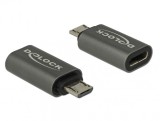 Adaptor micro USB la USB tip C 2.0 T-M Antracit, Delock 65927