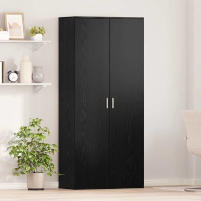 vidaXL Bufet cu raft Stejar negru 80 x 39 x 178 cm Lemn compozit foto
