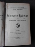 SCIENCE ET RELIGION DANS LA PHILOSOPHIE CONTEMPORAINE - EMILE BOUTROUX