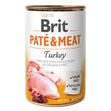 Conservă Brit Pat&eacute; &amp;amp; carne de curcan 400 g
