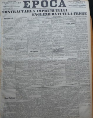 Ziarul Epoca, 7 Noiembrie 1899 ; Imprumutul national ; Razboiul anglo - bur foto
