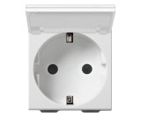 Priza schuko cu capac 2M 16A Flexo Himel alb