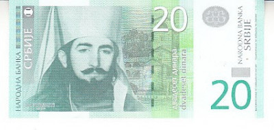 M1 - Bancnota foarte veche - Serbia - 20 dinarI - 2006 foto