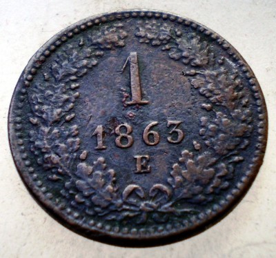 F.123 AUSTRIA 1 KREUZER 1863 E foto