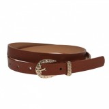 Curea dama, casual-eleganta, din piele ecologica, latime 1.8 cm, maro - CKD024