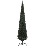 HOMCOM Brad Artificial de Crăciun cu 538 Ramuri, Brad de Crăciun &Icirc;ngust și Spațios cu Bază de Oțel, &Oslash;55x225 cm, Verde | Aosom Romania