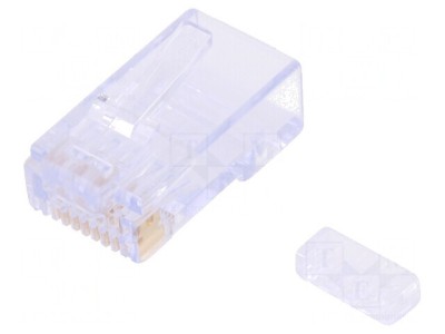 Mufă RJ45 8P8C Cat6 cu Ghidaj Aurit foto