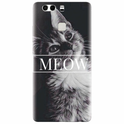Husa silicon pentru Huawei P9, Meow Cute Cat foto