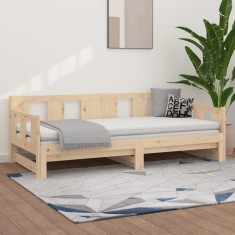 vidaXL Pat extensibil de zi, 2x(90x190) cm, lemn masiv de pin 820292