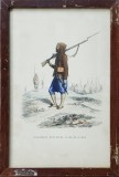 Infanterist al Emirului Abd El Kader, Gravura colorata, cca. 1840