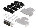 Mufă D-Sub 15 PIN Tată 45&deg; Lipire pe Cablu, MH CONNECTORS