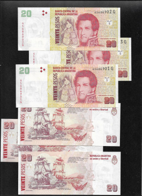 Argentina 20 pesos 2018 unc pret pe bucata foto