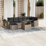VidaXL Set mobilier de grădină cu perne, 8 piese gri deschis poliratan 3267432