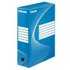 Cutie Arhivare A4 din Carton Esselte Boxy, Cotor 10 cm, Albastru, Cutie Carton pentru Documente, Cutie Carton in Format A4, Cutie A4 Carton Simplu, Cu