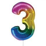 Balon Petrecere, Nr. 3, Folie, Multicolor, 82cm, Oem