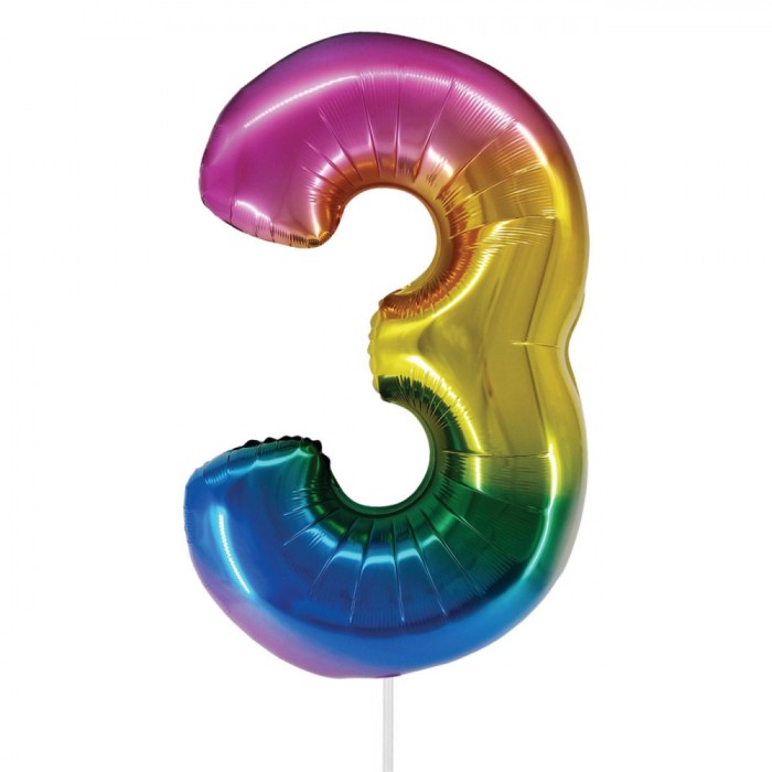 Balon Petrecere, Nr. 3, Folie, Multicolor, 82cm