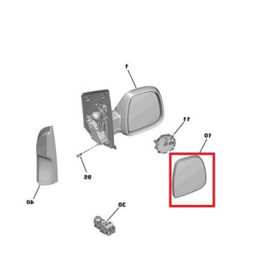 Geam oglinda Citroen Berlingo, 06.2018-; Citroen Jumpy/Spacetourer, 06.2016-; Opel Combo/Life, 09.2018-; Opel Zafira Life, 08.2019-; Peugeot Expert/T foto