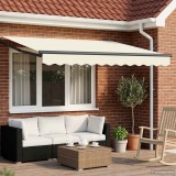 vidaXL Copertina retractabila manuala Crem 3.5 x 2 m poliester rezistent terasa exterior