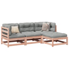 vidaXL Set canapele gradina cu perne, 4 piese, lemn masiv brad douglas foto