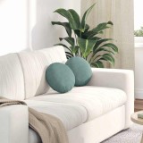 vidaXL Perne de Șezut 2 pcs Verde Mării &Oslash; 40 x 13 cm Catifea 42014110