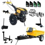 ProGARDEN Pachet Campo 1273 Alpine V2, Motocultor 12CP + PRS20-45 Prasitoare + Remorca RM500T+ Plug bilonat/rarita + Plug reversibil + Adaptor + 2 Rot