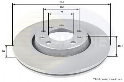 Disc frana PEUGEOT EXPERT platou / sasiu (2007 - 2016) COMLINE ADC1580V foto