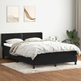 Cumpara ieftin Pat box spring cu saltea, negru, 160x210 cm, catifea
