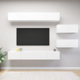 VidaXL Set dulapuri TV, 6 piese, alb, lemn prelucrat
