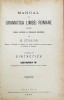 MANUAL DE GRAMATICA LIMBEI ROMANE de M. STRAJAN - CRAIOVA, 1891