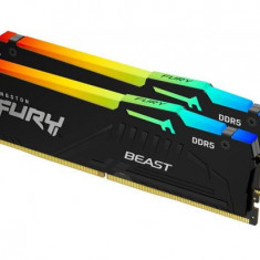 Memorii Kingston FURY Beast RGB, 32GB (2x16GB), DDR5, 5200MHz, CL40