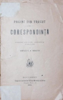 VINTILA C . A . ROSETTI, Pagini din trecut, Corespondenta, 1902 foto