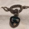BRATARA argint SPLENDIDA cu charm INIMIOARA email ELEGANTA stare IMPECABILA