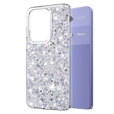 Husa cu sclipici Xiaomi Redmi Note 13 Pro 4G Techsuit Sparkly Glitter, alb foto