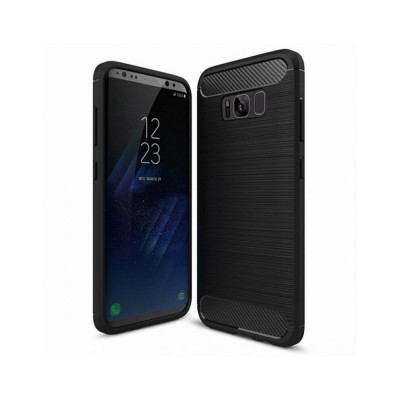 Husa Compatibila cu Samsung Galaxy S8 Plus Techsuit Carbon Silicone Negru foto