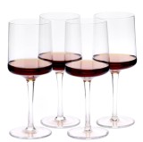 Set 4 Pahare Vin Navaris, 400 ml, cu picior, design modern, transparent, 56212.03
