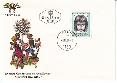 Austria &amp;Ouml;sterreich 1966 Retet das kind FDC K.017 foto