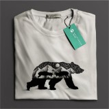 Tricou casual din bumbac 100% de barbati marimea XL Lupta-te cu ursul, Multicolor, Oem