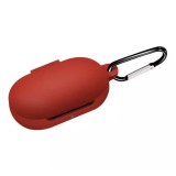 Husa pentru protectia castilor Samsung Galaxy Buds Plus si Samsung Galaxy Buds, culoare rosu cu carabina