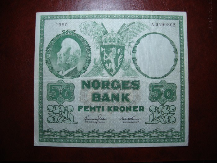 NORVEGIA 50 KRONER 1950 RARA