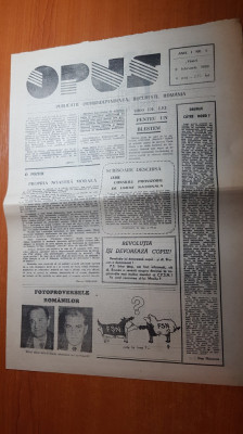 ziarul opus 9 februarie 1990-anul 1,nr. 1,prima aparitie a ziarului foto