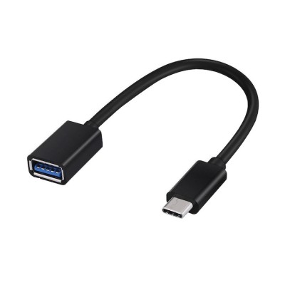 Cablu adaptor OTG USB-C USB 3.0 Type-C Male la USB 3.0 Female 15cm, negru foto