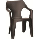 Scaun de terasa, plastic, Keter Dante, spatar scund, cotiere, maro, dimensiuni 57 x 57 x 79 cm
