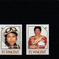 St.Vincent 1985-Arta,Muzica,Michael Jackson,serie 2 valori.,MNH.896-897