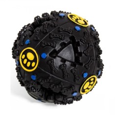 Jucarie pentru caini in forma de minge, Crazy Sound Ball, Plastic, Negru, 11 cm