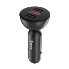 Incarcator Auto Baseus, Shake-head Power Display, 4.8 A 2 x USB, Negru foto