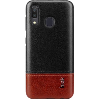Husa Piele Imak Ruiyi Concise Slim pentru Samsung Galaxy A20 A205 / Samsung Galaxy A30 A305, Neagra - Rosie foto