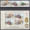 Isle of Man 1991 - Tramvaie și trenuri de epocă, Valori noi, Serie + Bloc, SET COMPLET, MNH, Nestampilat