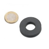 Magnet ferita inel &Oslash;36/16 x 7 mm, putere 1,9 kg, F30